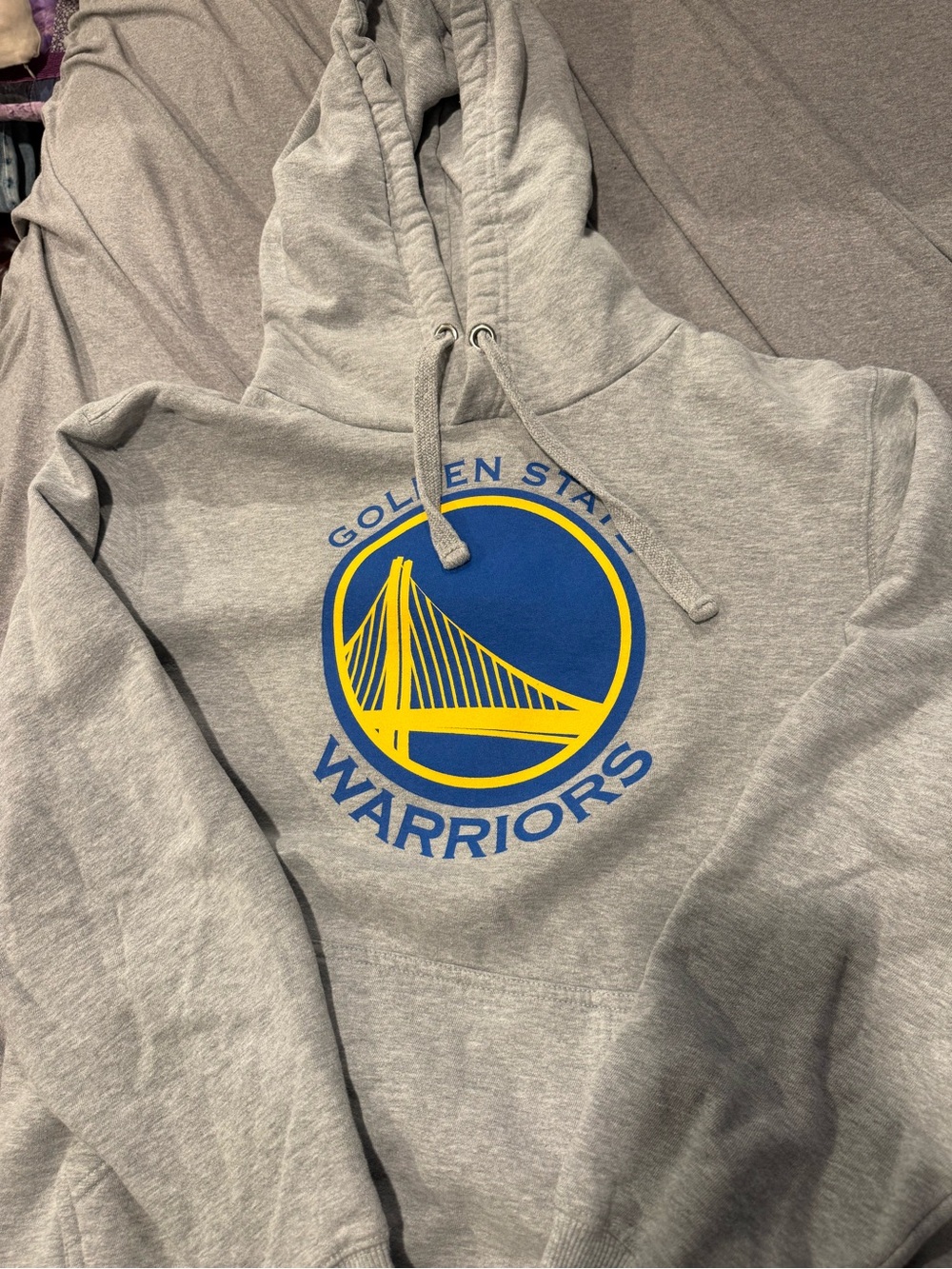 Fanatics Gray Golden State Warriors Hoodie with Blue and Yellow Logo